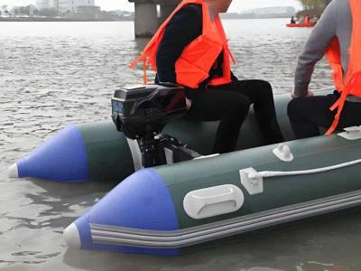 Boat with outboard motor Boat with outboard motor